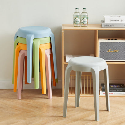 Modern Minimalist Cylindrical LHFPP Dining Chair Backless Armless For Dining Room & Kitchen