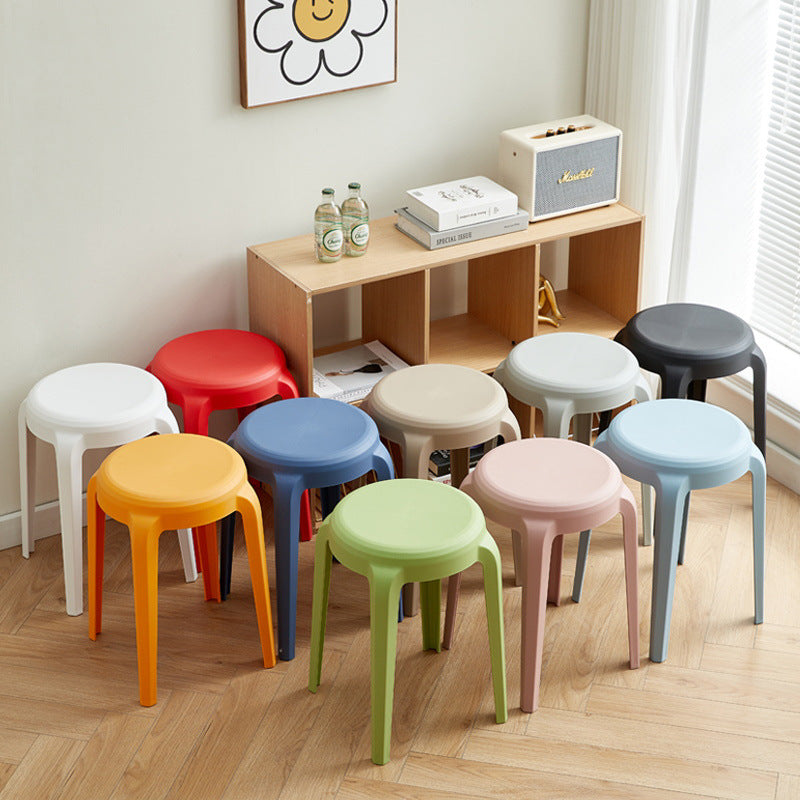 Modern Minimalist Cylindrical LHFPP Dining Chair Backless Armless For Dining Room & Kitchen
