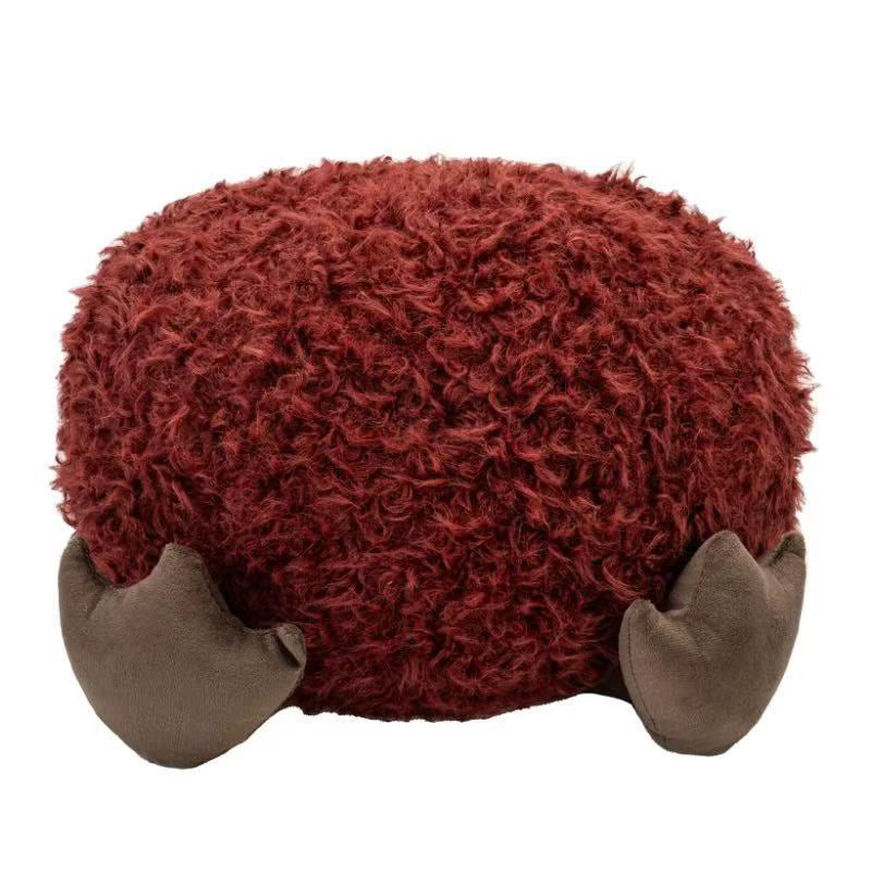 Contemporary Creative Cylindrical Round EPP Particle Short Fleece Kid Low Stool Backless Armless For Living Room
