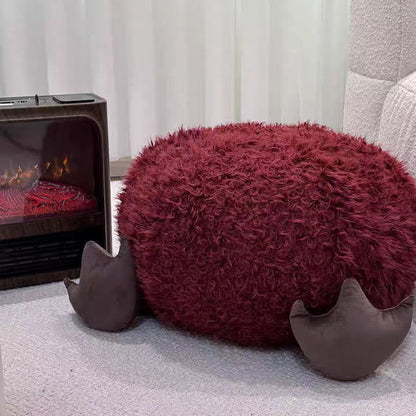 Contemporary Creative Cylindrical Round EPP Particle Short Fleece Kid Low Stool Backless Armless For Living Room