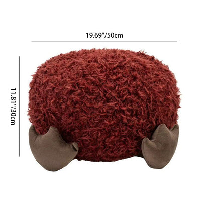 Contemporary Creative Cylindrical Round EPP Particle Short Fleece Kid Low Stool Backless Armless For Living Room