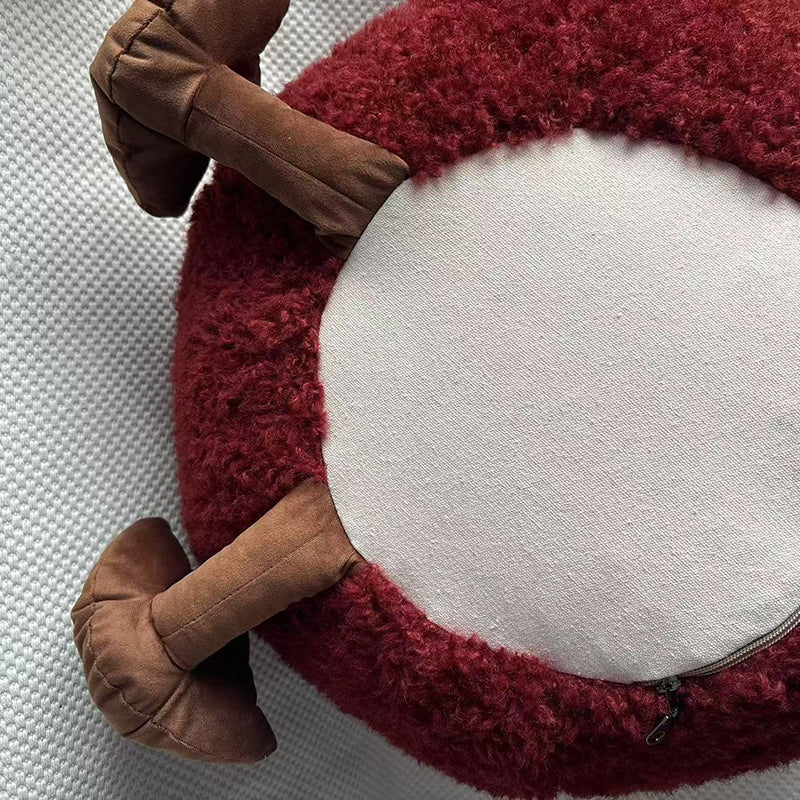 Contemporary Creative Cylindrical Round EPP Particle Short Fleece Kid Low Stool Backless Armless For Living Room