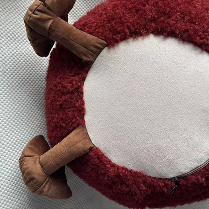 Contemporary Creative Cylindrical Round EPP Particle Short Fleece Kid Low Stool Backless Armless For Living Room