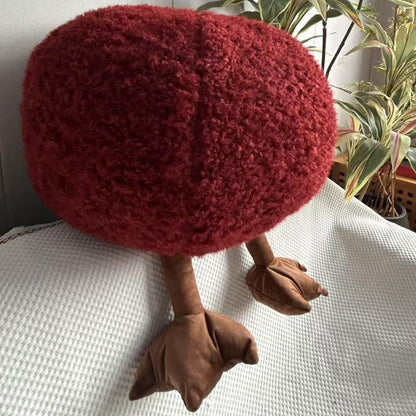 Contemporary Creative Cylindrical Round EPP Particle Short Fleece Kid Low Stool Backless Armless For Living Room