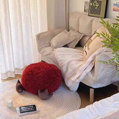 Contemporary Creative Cylindrical Round EPP Particle Short Fleece Kid Low Stool Backless Armless For Living Room