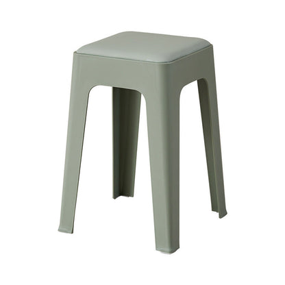 Modern Minimalist Rectangular PU Leather PP Stackable Dining Chair Backless Armless For Dining Room & Kitchen
