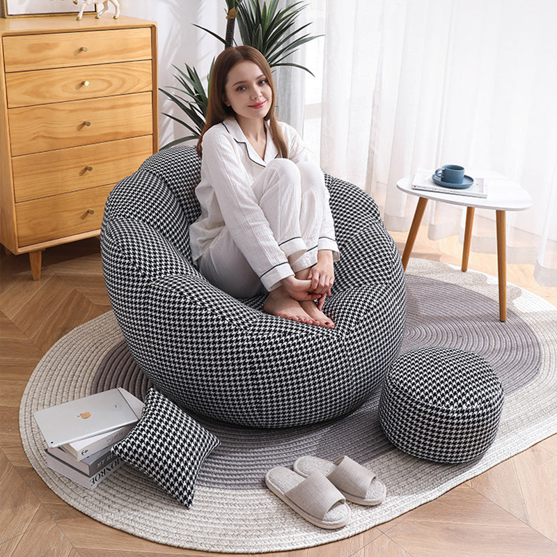 Modern Minimalist Round Floral-Shaped Velvet EPS & EPP Particle Accent Chair Backrest Armrest For Living Room
