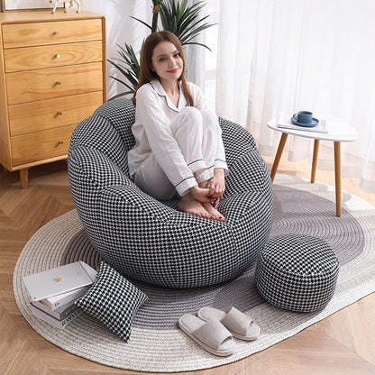 Modern Minimalist Round Floral-Shaped Velvet EPS & EPP Particle Accent Chair Backrest Armrest For Living Room