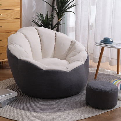 Modern Minimalist Round Floral-Shaped Velvet EPS & EPP Particle Accent Chair Backrest Armrest For Living Room