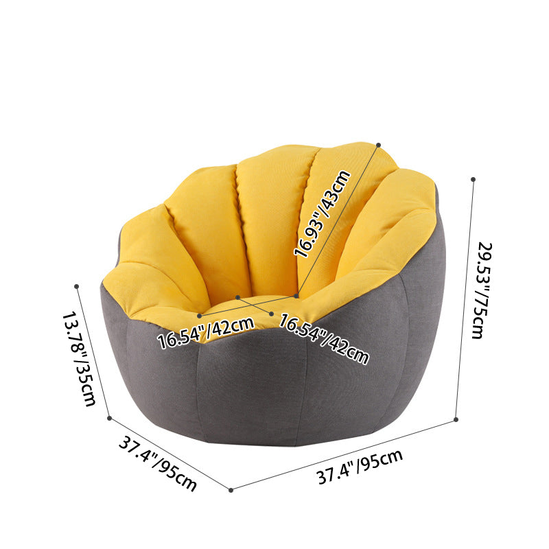 Modern Minimalist Round Floral-Shaped Velvet EPS & EPP Particle Accent Chair Backrest Armrest For Living Room