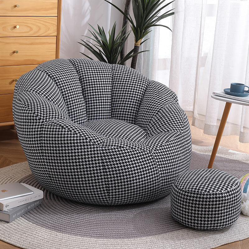 Modern Minimalist Round Floral-Shaped Velvet EPS & EPP Particle Accent Chair Backrest Armrest For Living Room