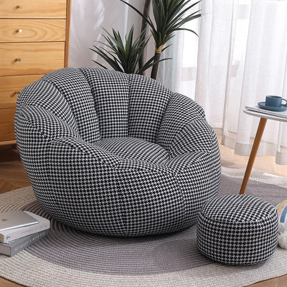 Modern Minimalist Round Floral-Shaped Velvet EPS & EPP Particle Accent Chair Backrest Armrest For Living Room