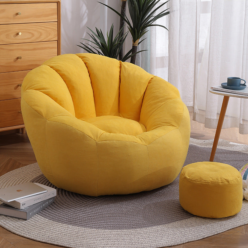 Modern Minimalist Round Floral-Shaped Velvet EPS & EPP Particle Accent Chair Backrest Armrest For Living Room