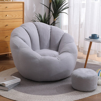 Modern Minimalist Round Floral-Shaped Velvet EPS & EPP Particle Accent Chair Backrest Armrest For Living Room