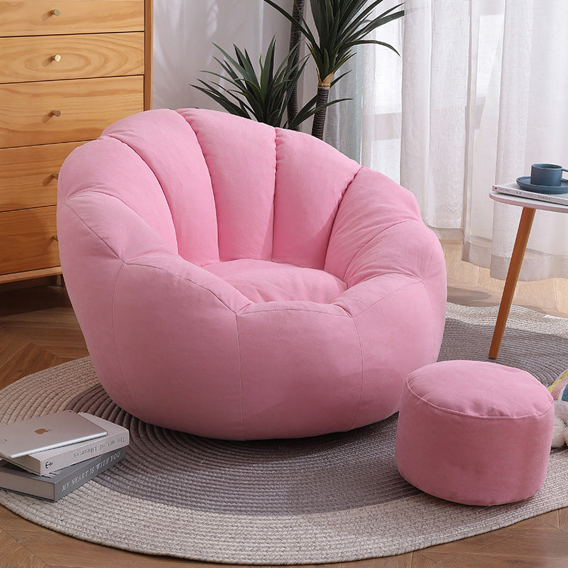 Modern Minimalist Round Floral-Shaped Velvet EPS & EPP Particle Accent Chair Backrest Armrest For Living Room