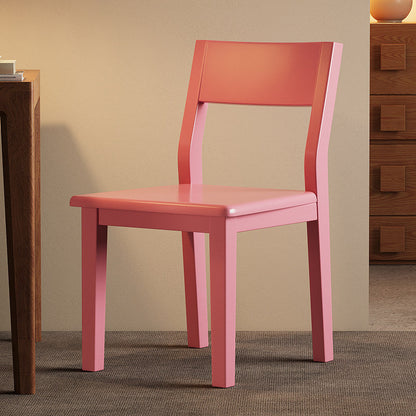 Contemporary Nordic Rectangular Rubberwood Solid Wood Dining Chair Backrest Armless For Dining Room & Kitchen
