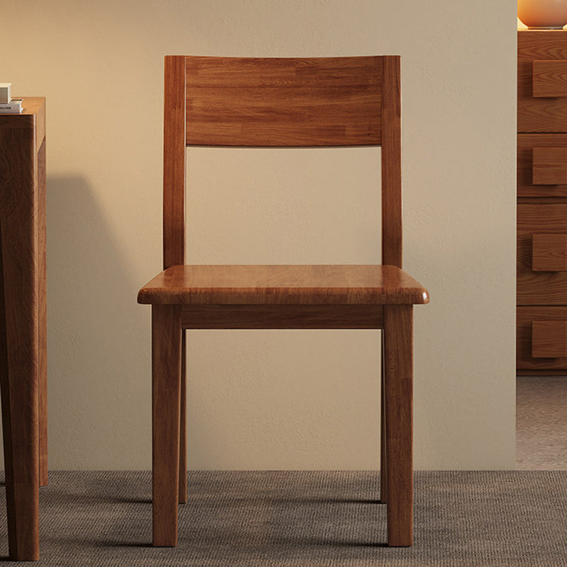 Contemporary Nordic Rectangular Rubberwood Solid Wood Dining Chair Backrest Armless For Dining Room & Kitchen