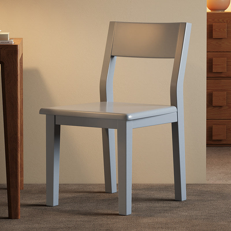 Contemporary Nordic Rectangular Rubberwood Solid Wood Dining Chair Backrest Armless For Dining Room & Kitchen