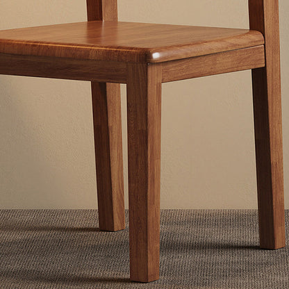 Contemporary Nordic Rectangular Rubberwood Solid Wood Dining Chair Backrest Armless For Dining Room & Kitchen