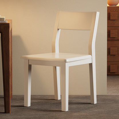 Contemporary Nordic Rectangular Rubberwood Solid Wood Dining Chair Backrest Armless For Dining Room & Kitchen