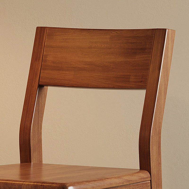 Contemporary Nordic Rectangular Rubberwood Solid Wood Dining Chair Backrest Armless For Dining Room & Kitchen