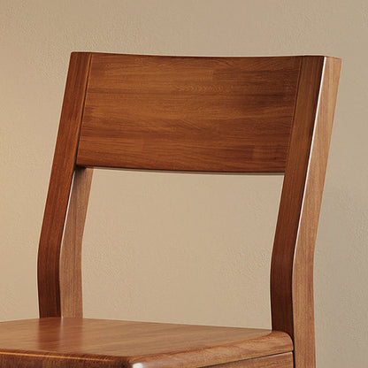 Contemporary Nordic Rectangular Rubberwood Solid Wood Dining Chair Backrest Armless For Dining Room & Kitchen