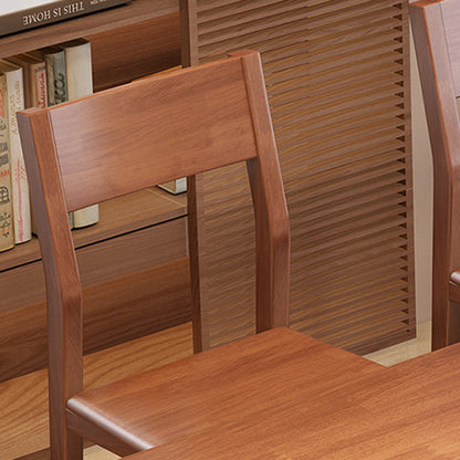 Contemporary Nordic Rectangular Rubberwood Solid Wood Dining Chair Backrest Armless For Dining Room & Kitchen
