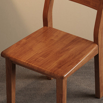 Contemporary Nordic Rectangular Rubberwood Solid Wood Dining Chair Backrest Armless For Dining Room & Kitchen