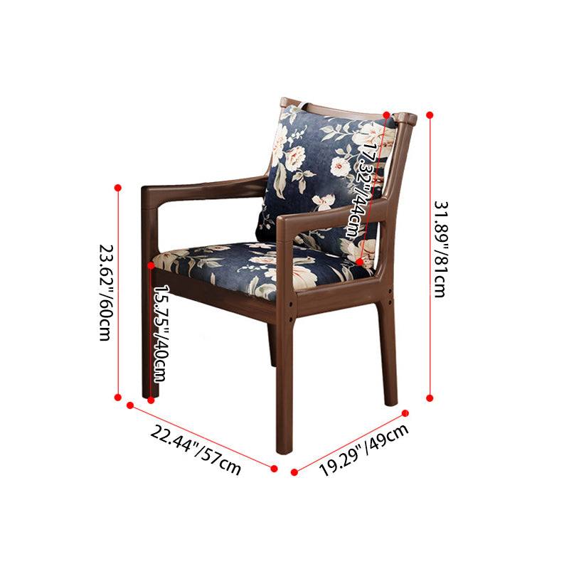 Contemporary Nordic Rectangular Linen-Cotton Rubberwood Multi-Layer Plywood Accent Chair Backrest Armrest For Living Room