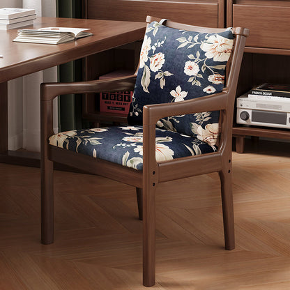 Contemporary Nordic Rectangular Linen-Cotton Rubberwood Multi-Layer Plywood Accent Chair Backrest Armrest For Living Room