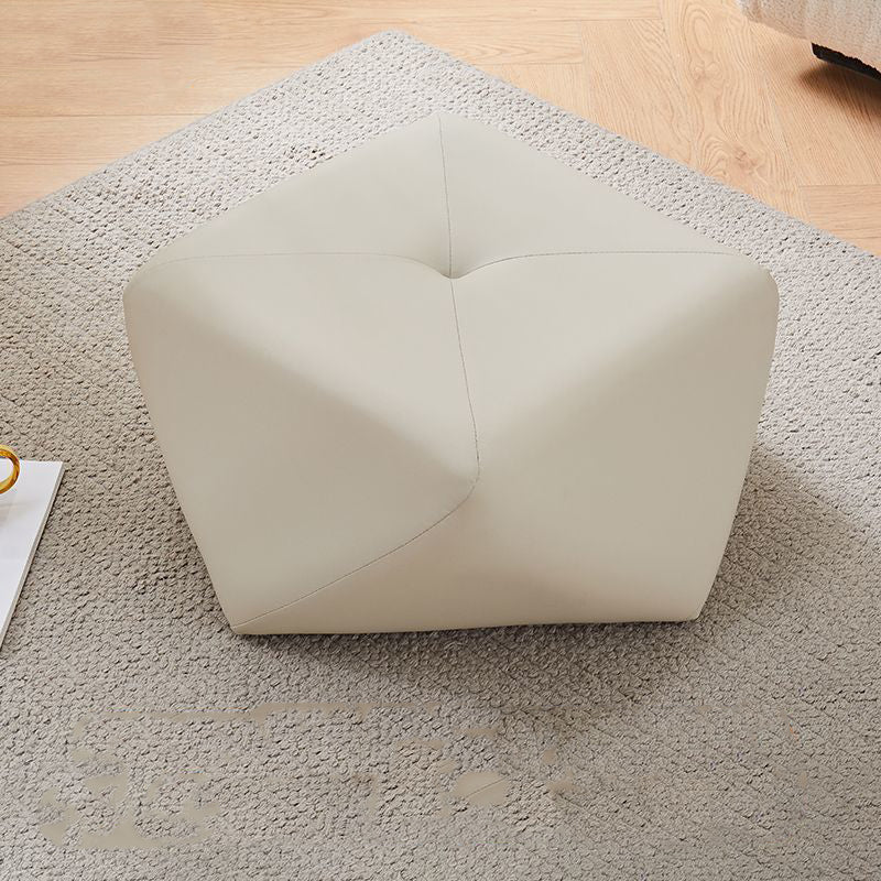 Contemporary Luxury Octagonal Cat Claw Leather Wooden Low Stool Backless Armless For Living Room