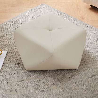 Contemporary Luxury Octagonal Cat Claw Leather Wooden Low Stool Backless Armless For Living Room
