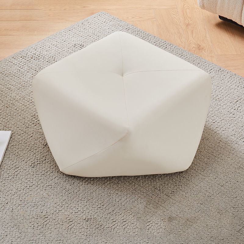 Contemporary Luxury Octagonal Cat Claw Leather Wooden Low Stool Backless Armless For Living Room