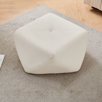 Contemporary Luxury Octagonal Cat Claw Leather Wooden Low Stool Backless Armless For Living Room