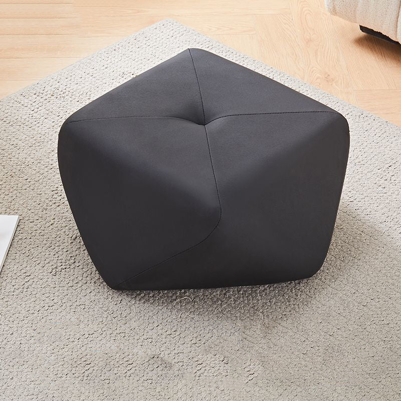 Contemporary Luxury Octagonal Cat Claw Leather Wooden Low Stool Backless Armless For Living Room