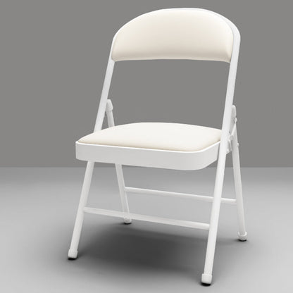 Modern Minimalist Rectangular Steel PU Leather Mesh Foldable Accent Chair Backrest Armless For Living Room