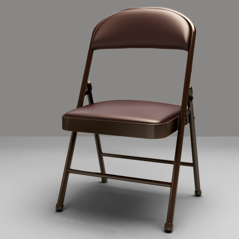 Modern Minimalist Rectangular Steel PU Leather Mesh Foldable Accent Chair Backrest Armless For Living Room