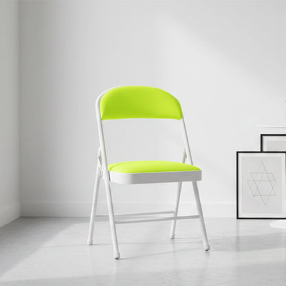 Modern Minimalist Rectangular Steel PU Leather Mesh Foldable Accent Chair Backrest Armless For Living Room