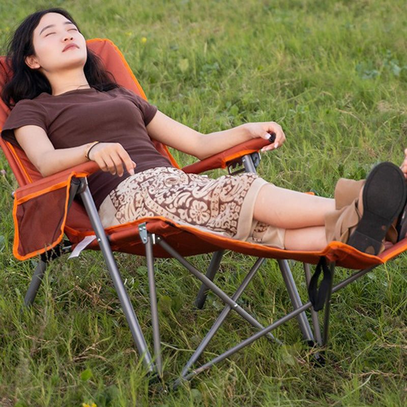 Modern Minimalist Rectangular Steel Oxford Fabric Foldable Camping Chair Backrest Armrest For Garden