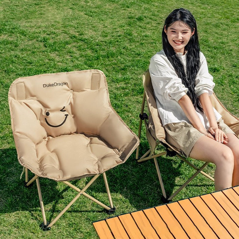 Modern Minimalist Rectangular Carbon Steel Oxford Fabric Foldable Camping Chair Backrest Armless For Garden