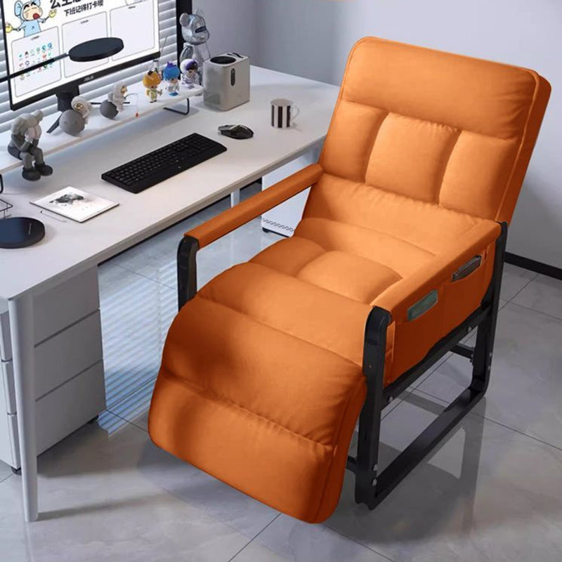 Modern Minimalist Rectangular Carbon Steel Synthetic Fabric Foldable Accent Chair Backrest Armrest For Living Room