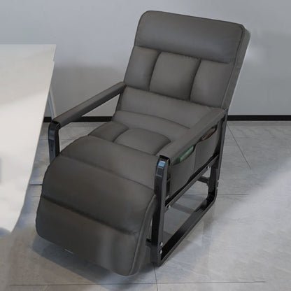 Modern Minimalist Rectangular Carbon Steel Synthetic Fabric Foldable Accent Chair Backrest Armrest For Living Room