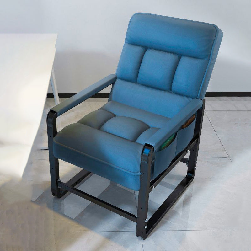 Modern Minimalist Rectangular Carbon Steel Synthetic Fabric Foldable Accent Chair Backrest Armrest For Living Room