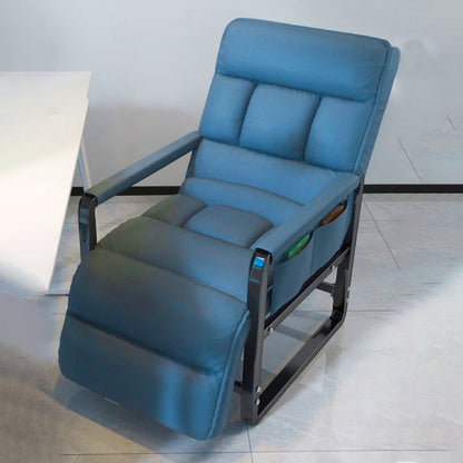 Modern Minimalist Rectangular Carbon Steel Synthetic Fabric Foldable Accent Chair Backrest Armrest For Living Room