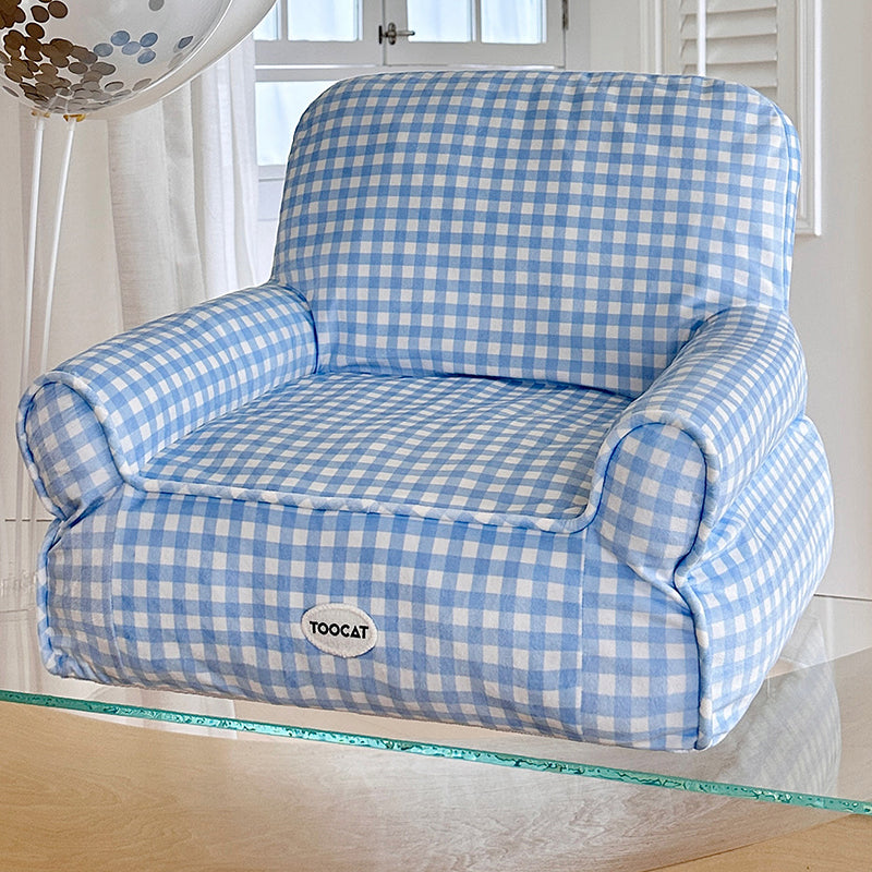 Modern Minimalist Rectangular Fabric PP Cotton Cat Bed Pet Accent Chair Backrest Armrest For Living Room