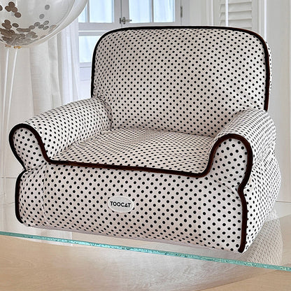 Modern Minimalist Rectangular Fabric PP Cotton Cat Bed Pet Accent Chair Backrest Armrest For Living Room
