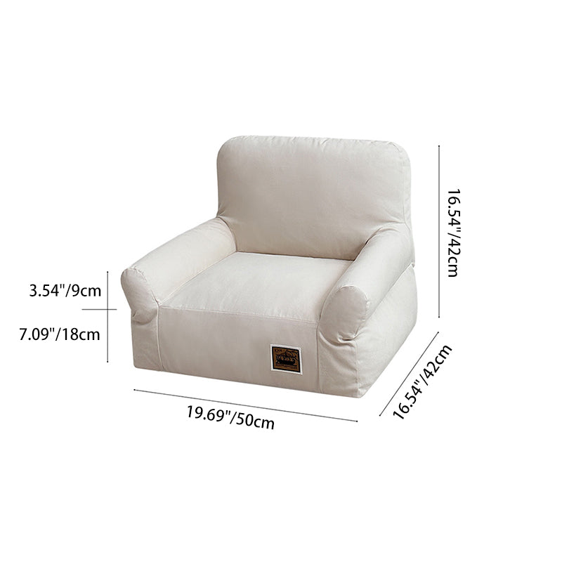 Modern Minimalist Rectangular Fabric PP Cotton Cat Bed Pet Accent Chair Backrest Armrest For Living Room