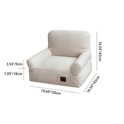 Modern Minimalist Rectangular Fabric PP Cotton Cat Bed Pet Accent Chair Backrest Armrest For Living Room
