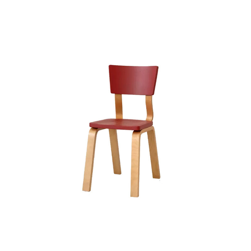 Contemporary Nordic Rectangular Birch Plywood Dining Chair Backrest Armless For Dining Room & Kitchen
