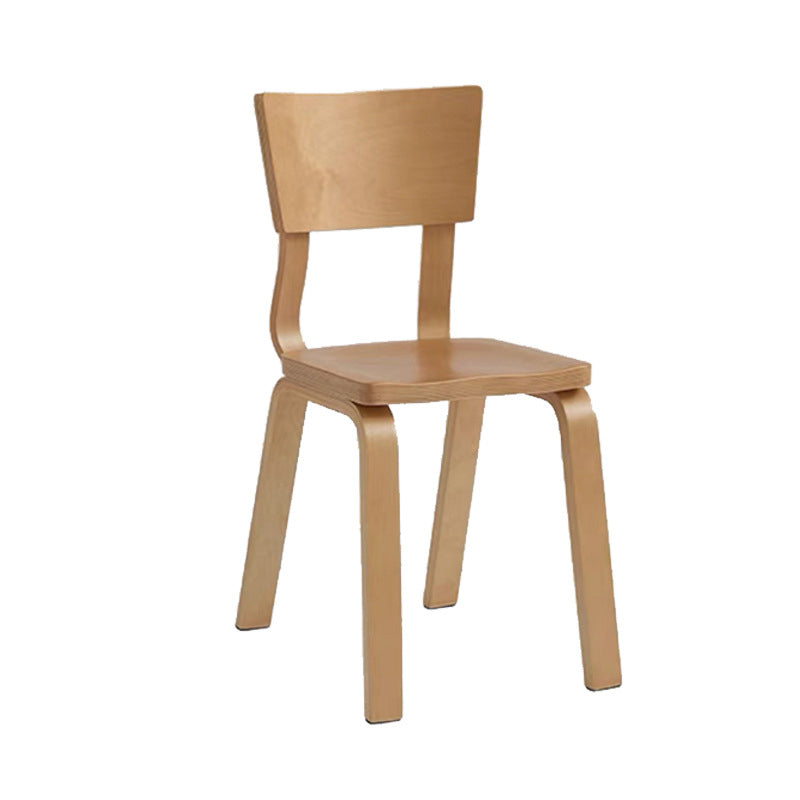 Contemporary Nordic Rectangular Birch Plywood Dining Chair Backrest Armless For Dining Room & Kitchen